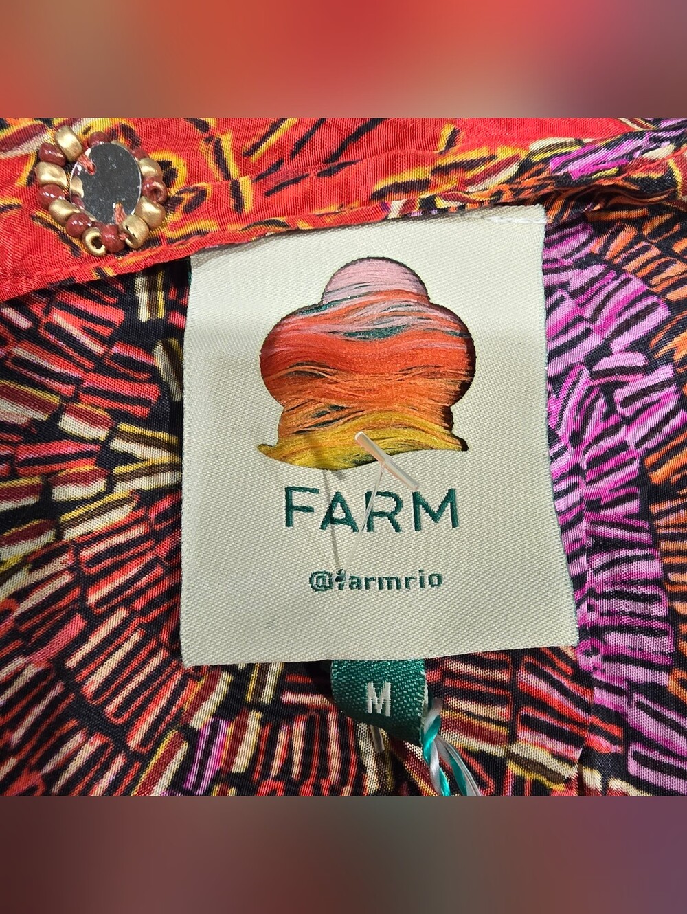 Farm Rio Sequin Flowers Red Maxi Dress Size Medium - Picture 7 of 9